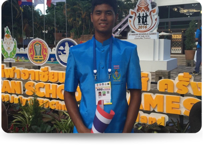 ชนะเลิศประเภททีม และ ชนะเลิศประเภทชายคู่ Asean Schools Games Thailand